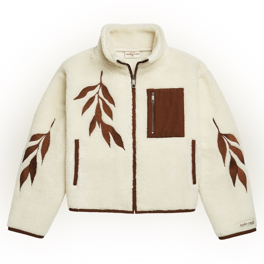 Taylor Swift evermore Life Is a Willow Zip Up Sherpa Fleece Jacket Holiday